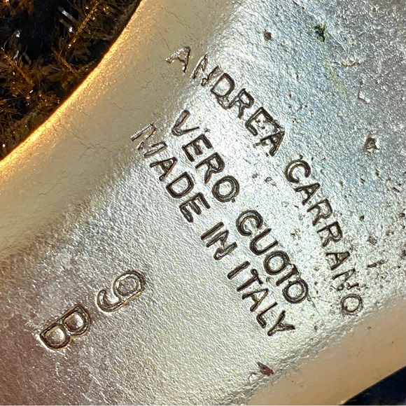 Andrea Carrano Jaky Lauren Black & Gold Wool Plaid Flats US9 EU39 - Picture 12 of 14